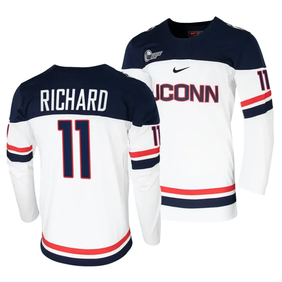 uconn huskies jake richard 2023 24 college hockey white replica jersey scaled