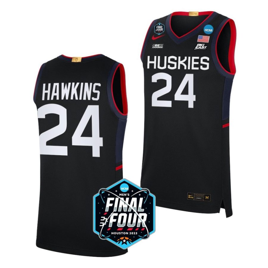 uconn huskies jordan hawkins 2023 ncaa final four mens basketball black jersey scaled