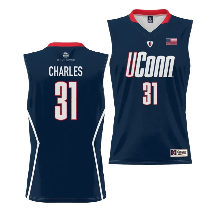 uconn huskies tina charles youth navy women's basketball jersey scaled