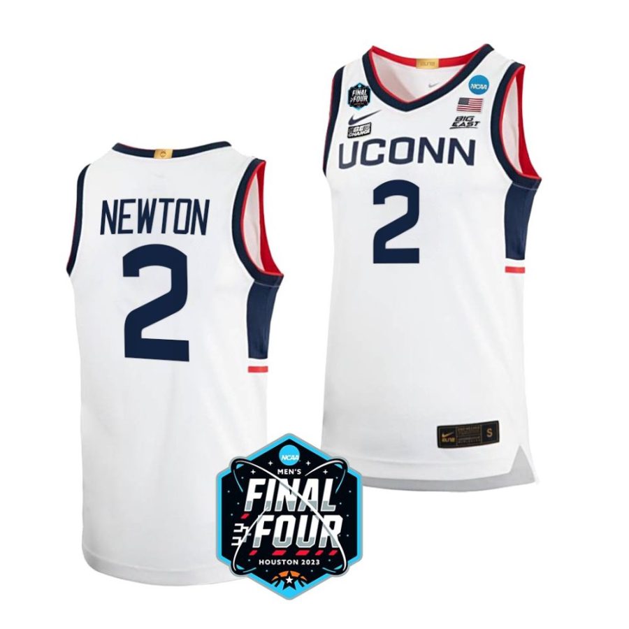 uconn huskies tristen newton 2023 ncaa final four mens basketball white jersey scaled