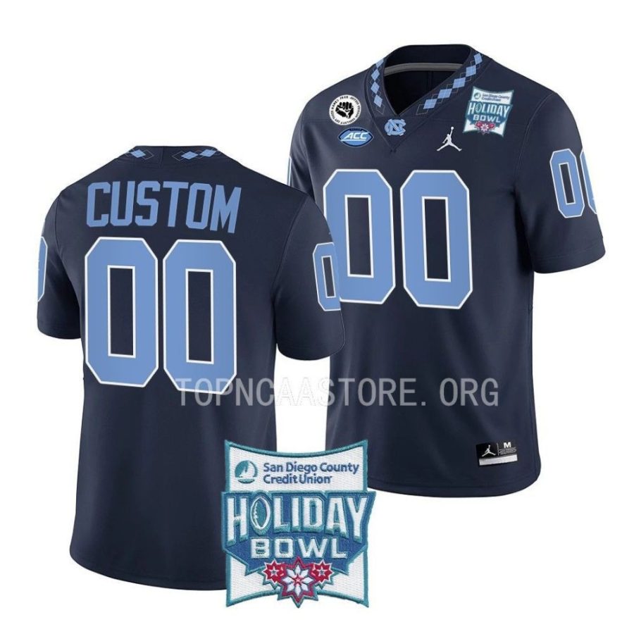 unc tar heels custom navy 2022 holiday bowl alternate football jersey scaled