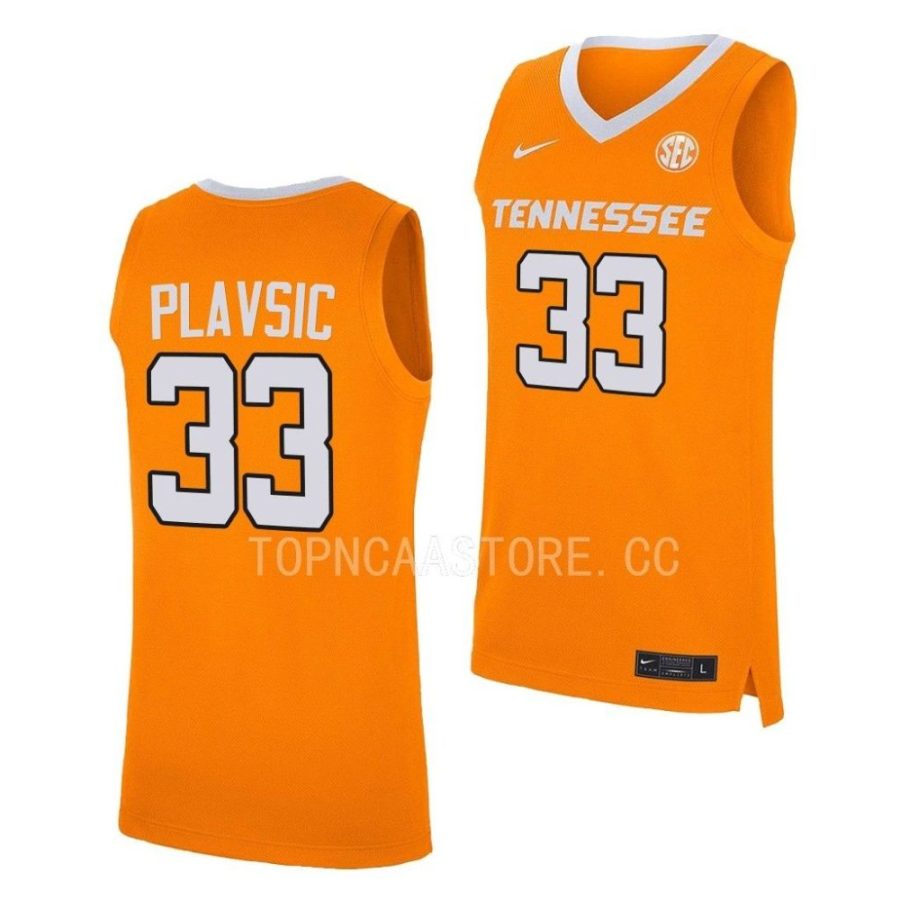 uros plavsic tennessee volunteers 2022 23replica basketball orange jersey scaled