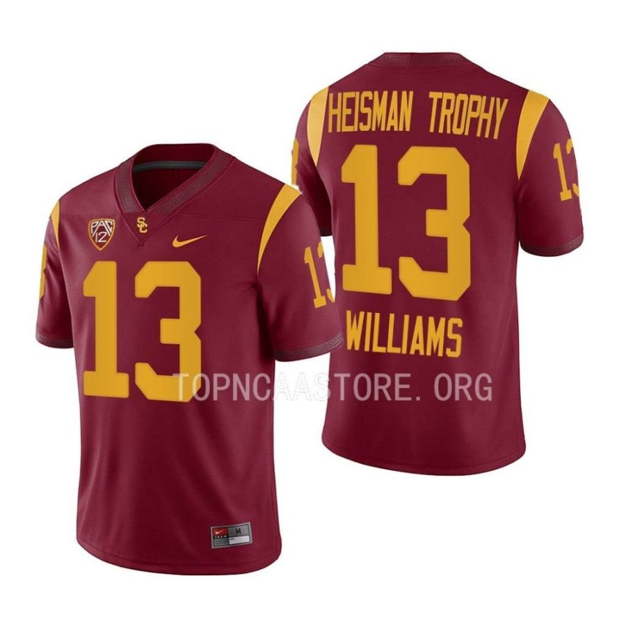 usc trojans caleb williams cardinal 2022 heisman trophy winner special jersey scaled