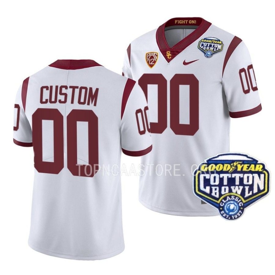 usc trojans custom white 2023 cotton bowl college football jersey scaled