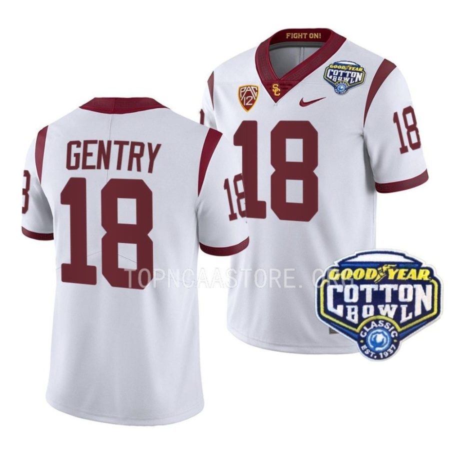 usc trojans eric gentry white 2023 cotton bowl college football jersey scaled