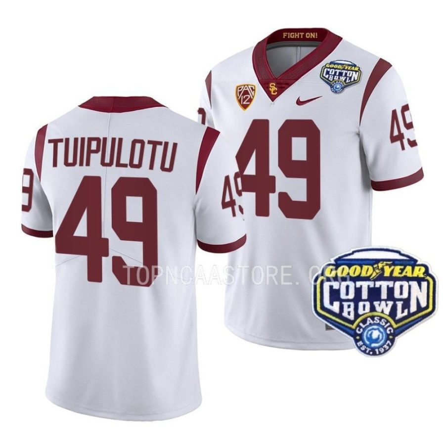 usc trojans tuli tuipulotu white 2023 cotton bowl college football jersey scaled