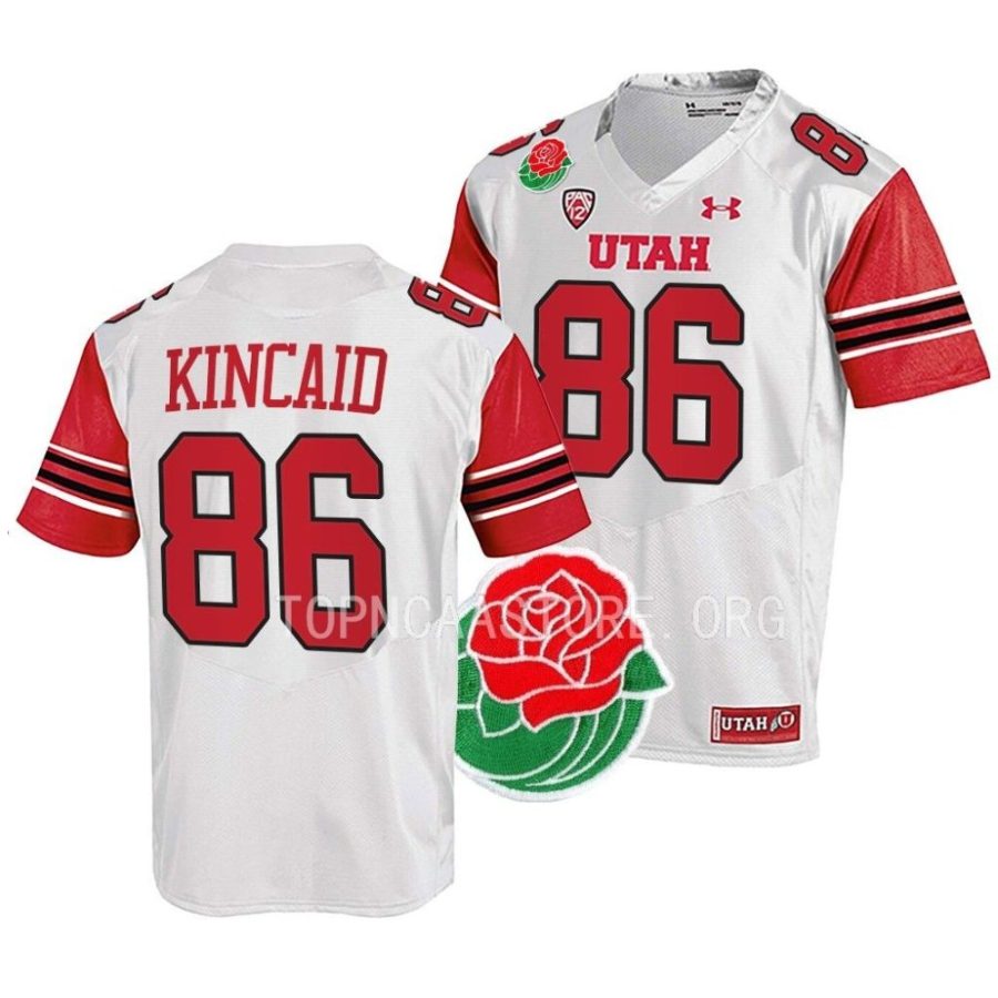 utah utes dalton kincaid white 2023 rose bowl college football jersey scaled