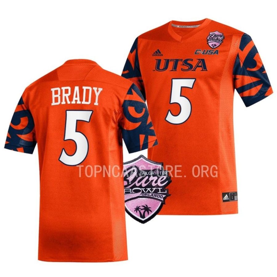 utsa roadrunners brenden brady orange 2022 cure bowl football jersey scaled