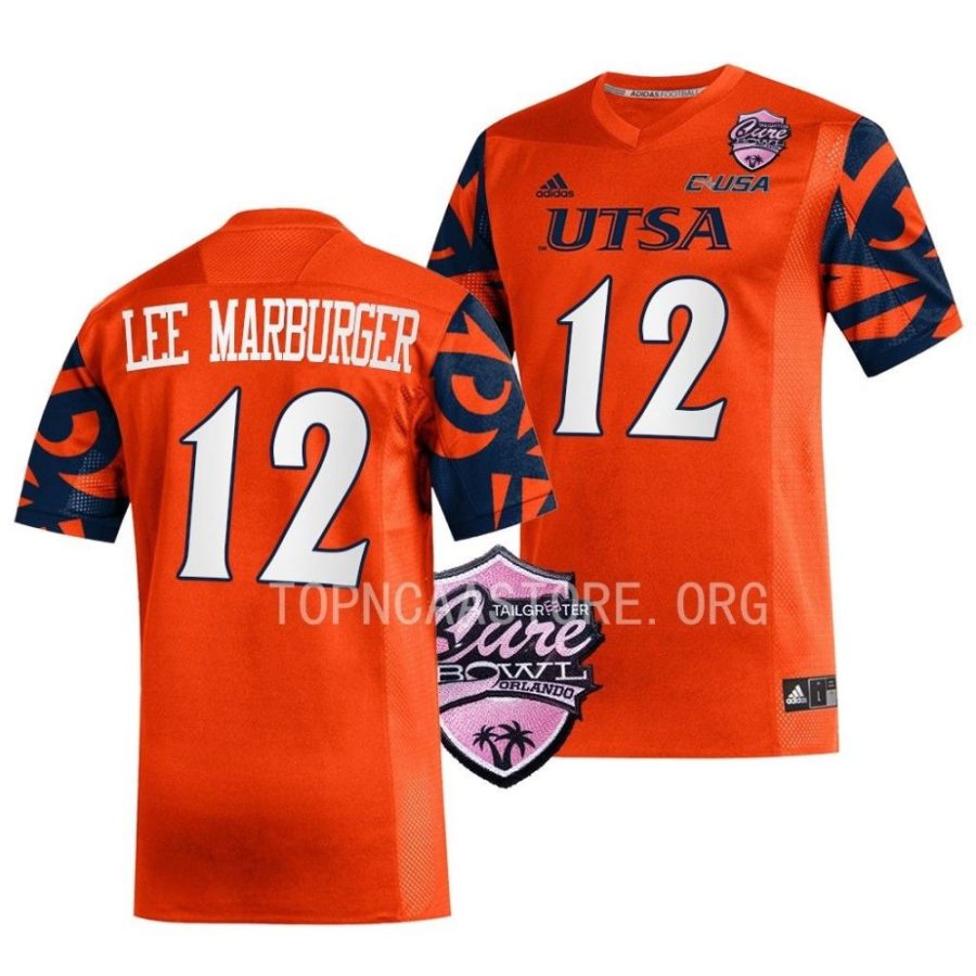 utsa roadrunners eddie lee marburger orange 2022 cure bowl football jersey scaled