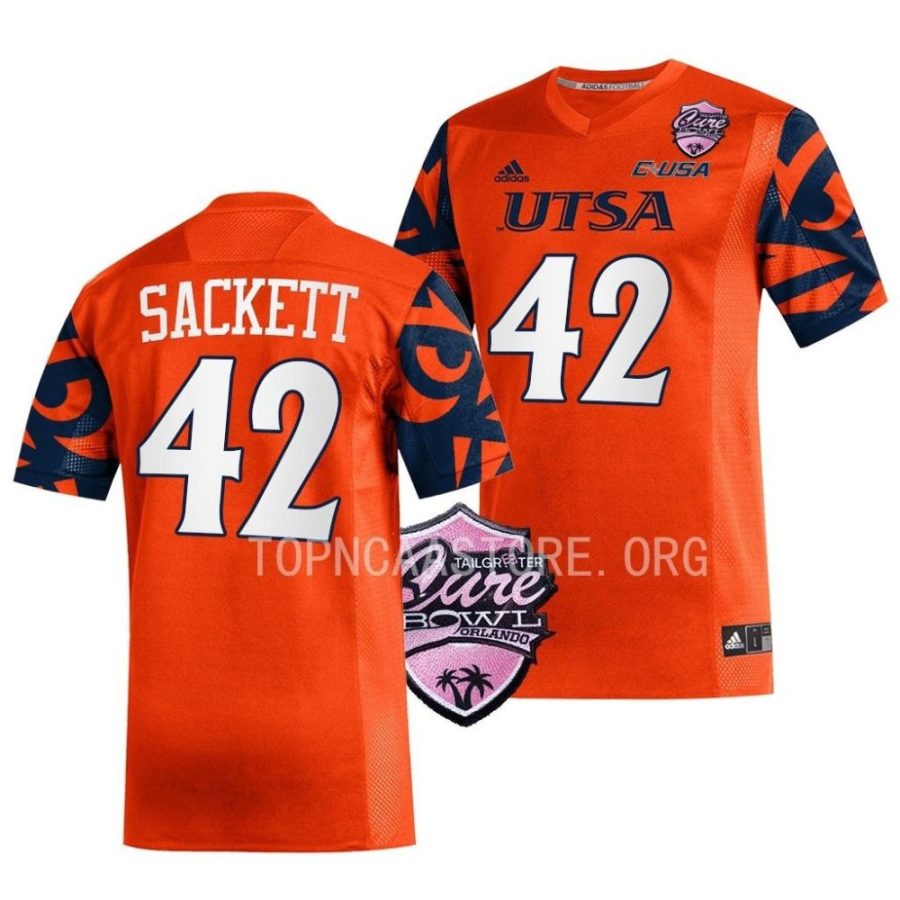 utsa roadrunners jared sackett orange 2022 cure bowl football jersey scaled