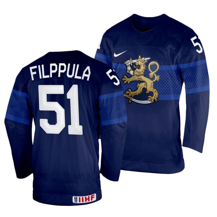 valtteri filppula navy 2022 iihf world championship finland away jersey scaled