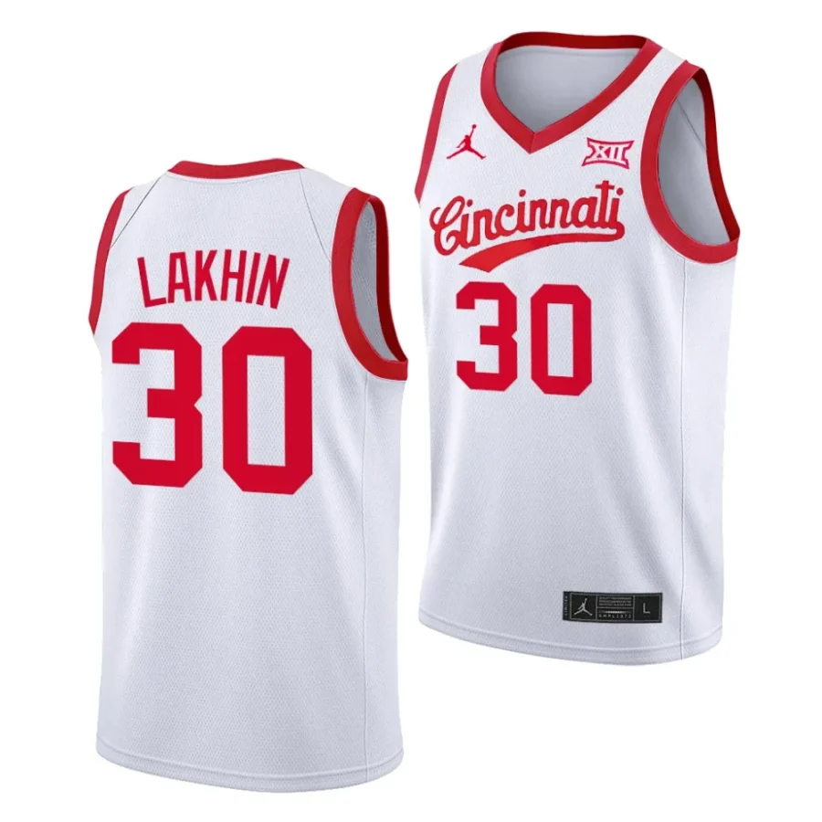 viktor lakhin white 70s throwback cincinnati bearcatsbasketball jersey scaled