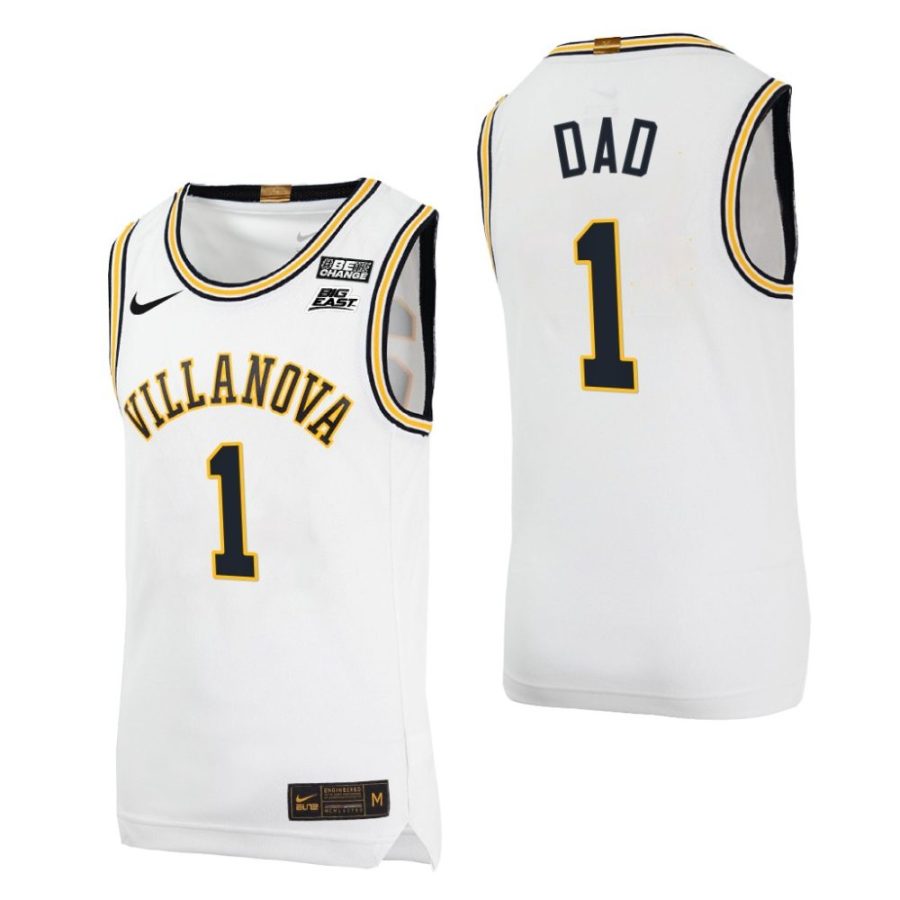 villanova wildcats white 2022 fathers day gift greatest dad jersey scaled