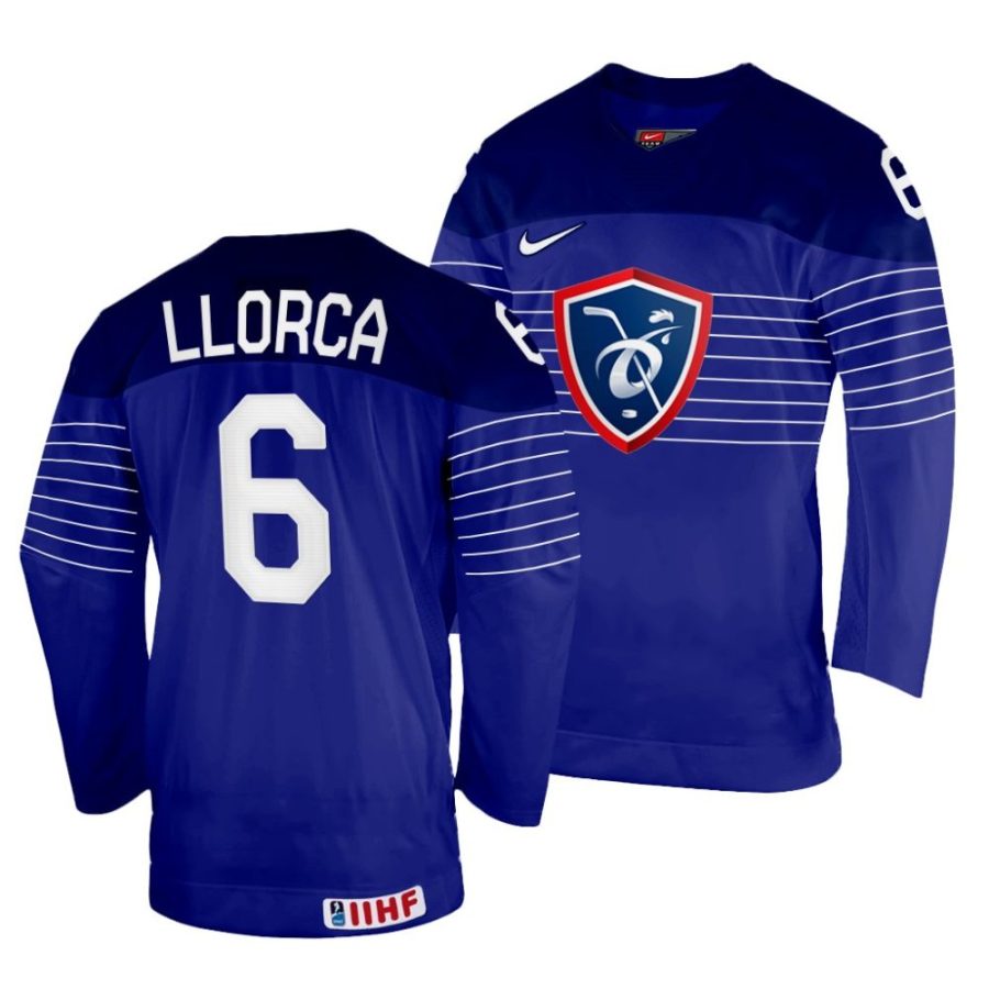 vincent llorca away 2022 iihf world championship navy jersey scaled