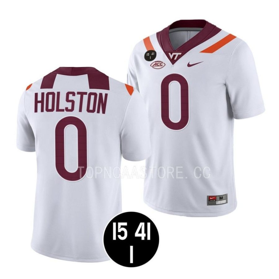 virginia tech hokies jalen holston white uva strong football jersey scaled