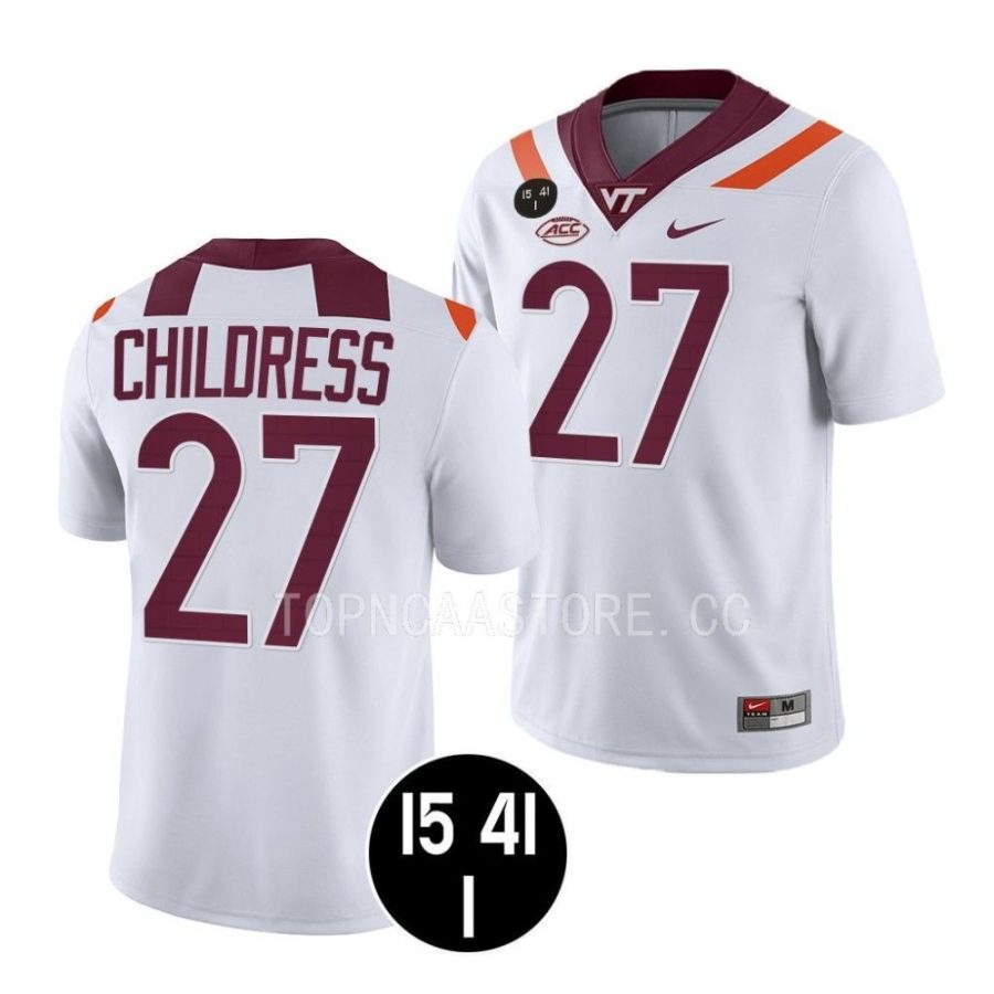 virginia tech hokies tyler childress white uva strong football jersey scaled