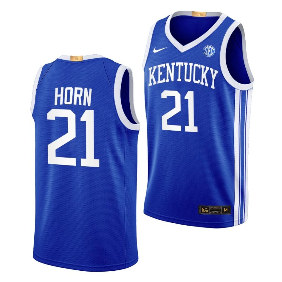 walker horn kentucky wildcats 2022 23away elite basketballblue jersey scaled