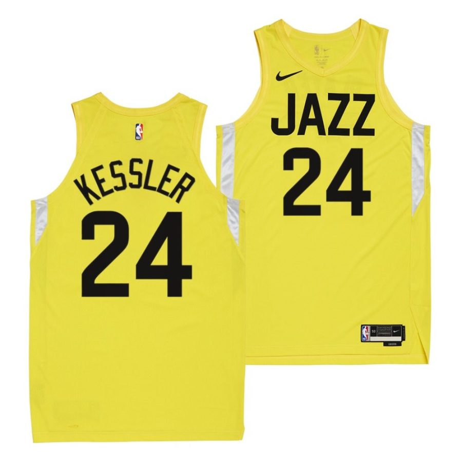 walker kessler jazz 2022 nba draft yellow icon edition men jersey scaled