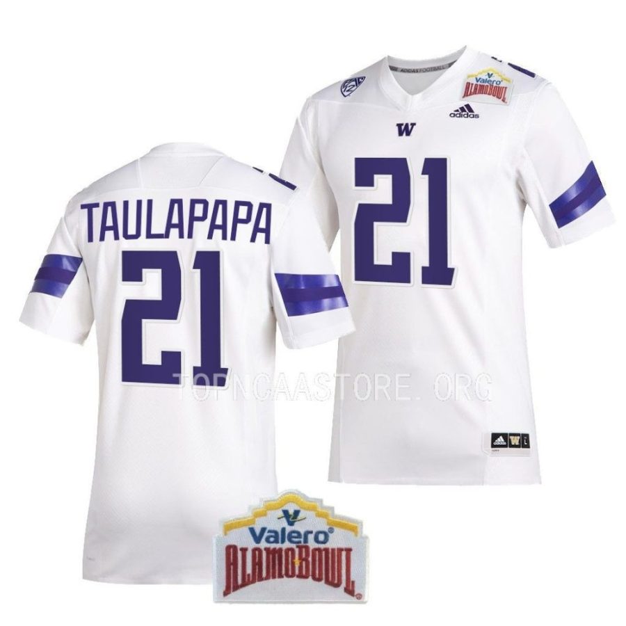 washington huskies wayne taulapapa white 2022 alamo bowl college football jersey scaled