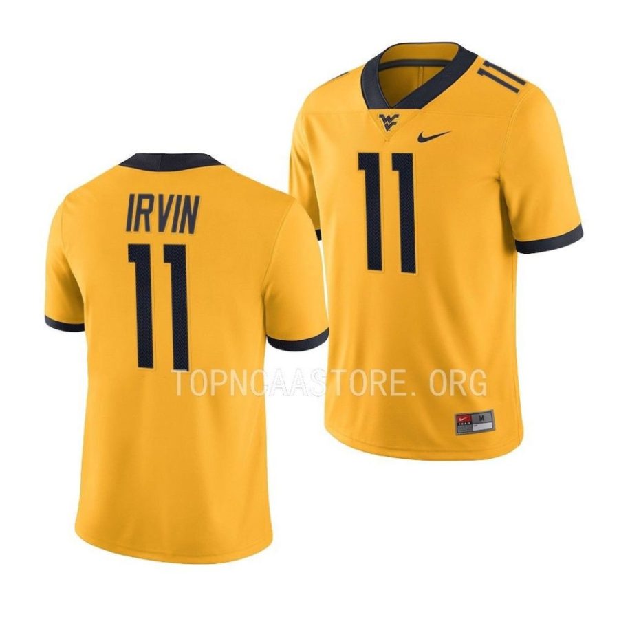 west virginia mountaineers bruce irvin gold alternate game football jersey scaled