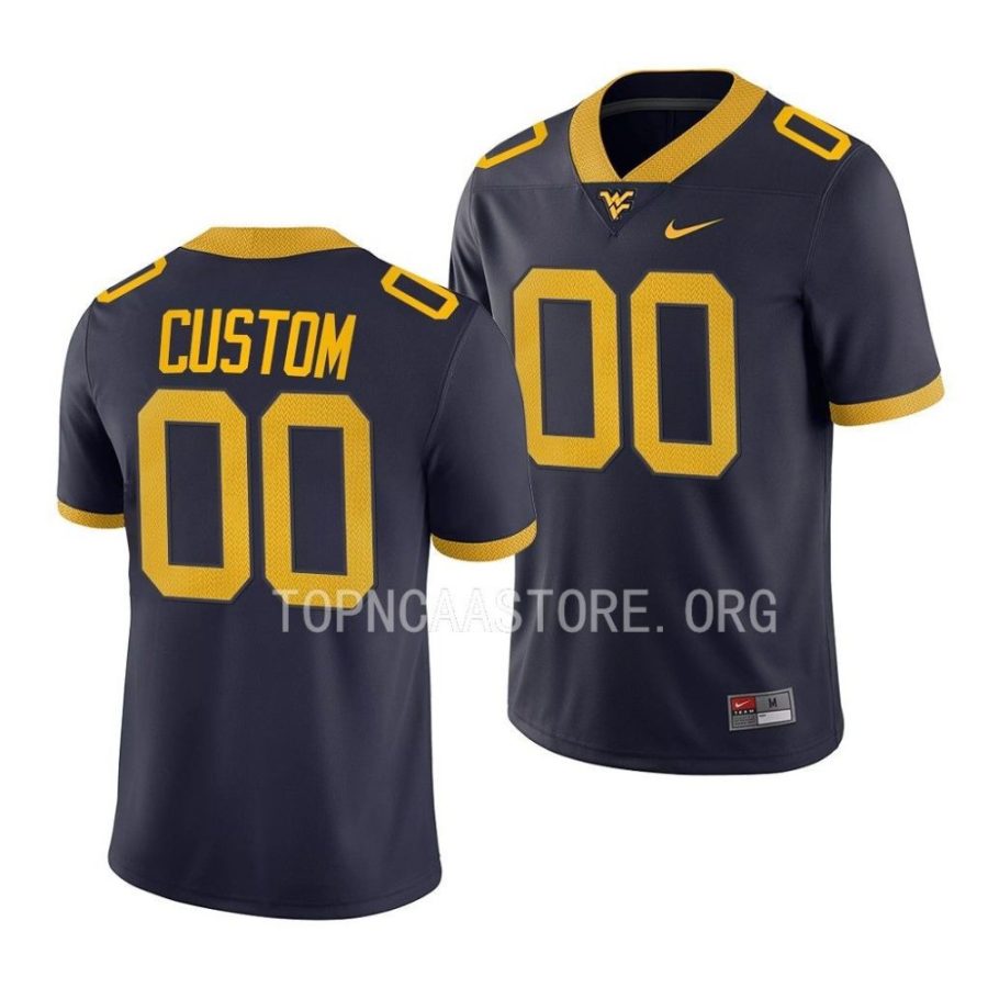 west virginia mountaineers custom navy college football game jersey scaled