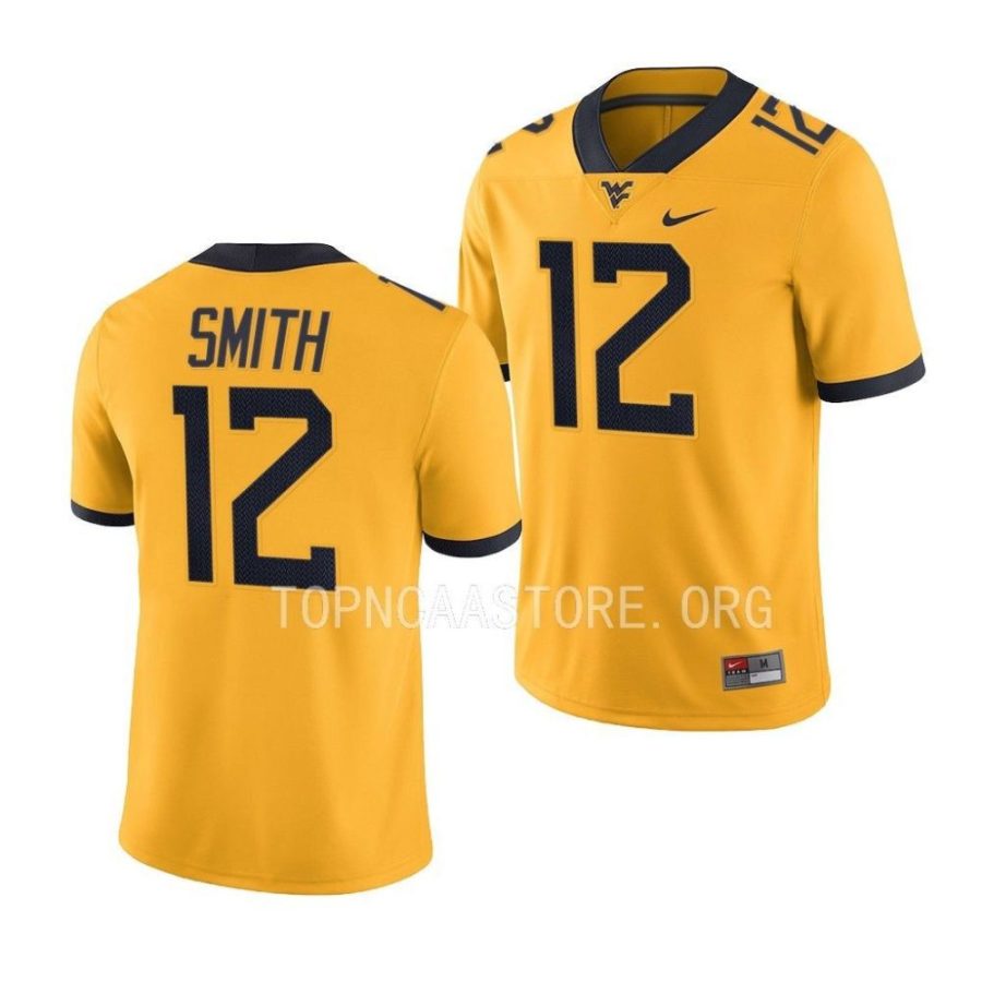 west virginia mountaineers geno smith gold alternate game football jersey scaled