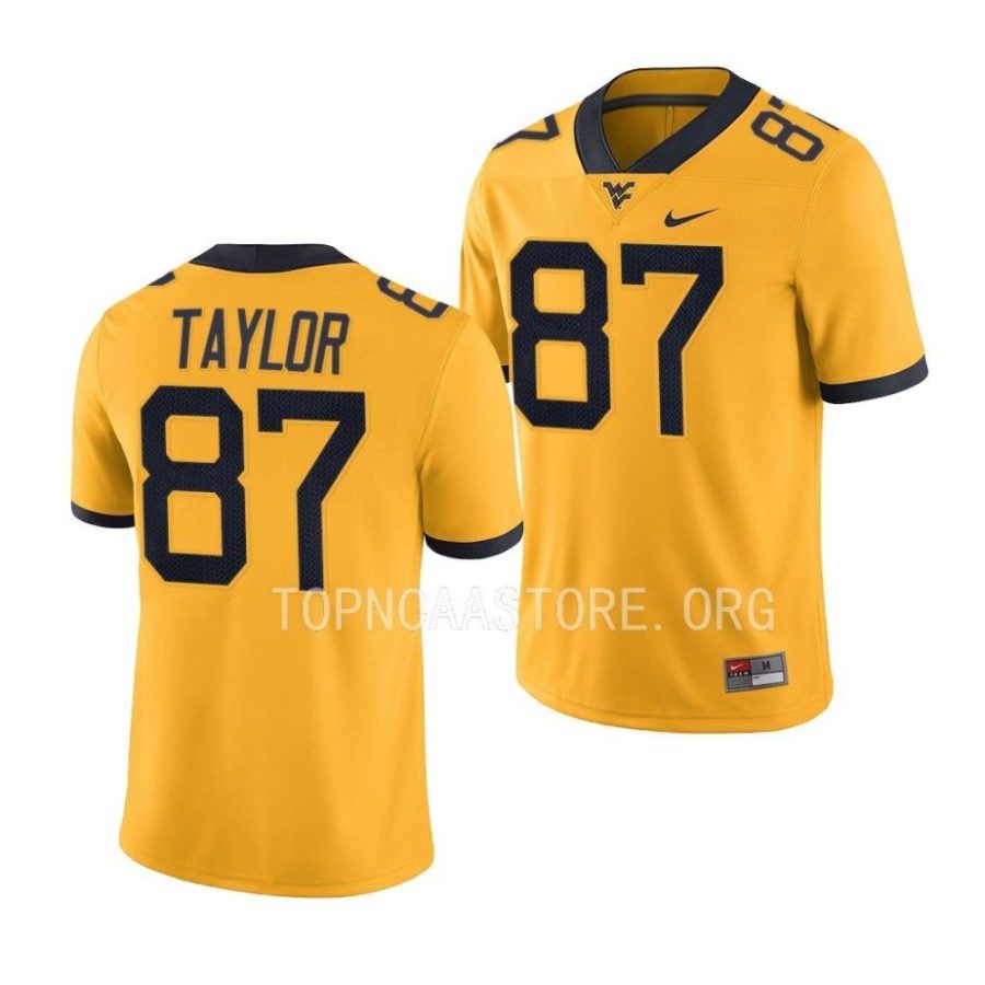 west virginia mountaineers kole taylor gold alternate game football jersey scaled