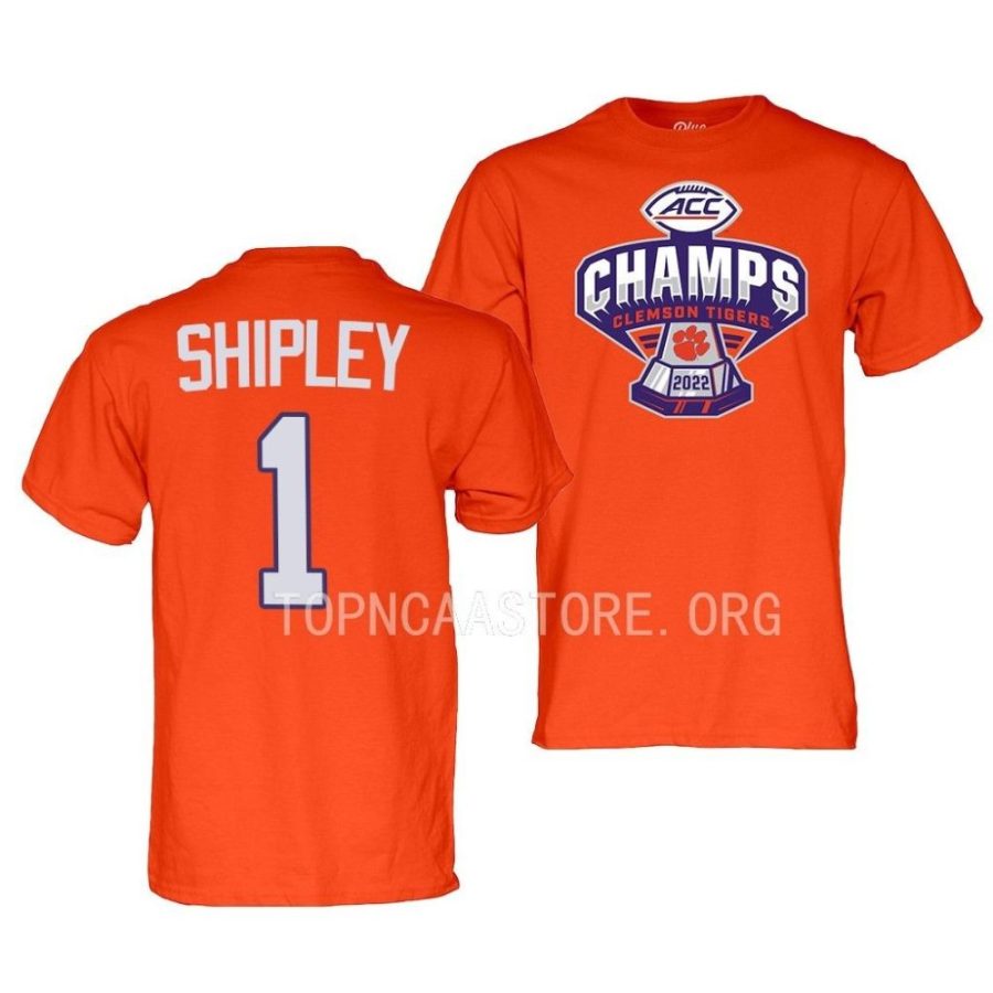 will shipley locker room 2022 acc football champs orange shirt scaled