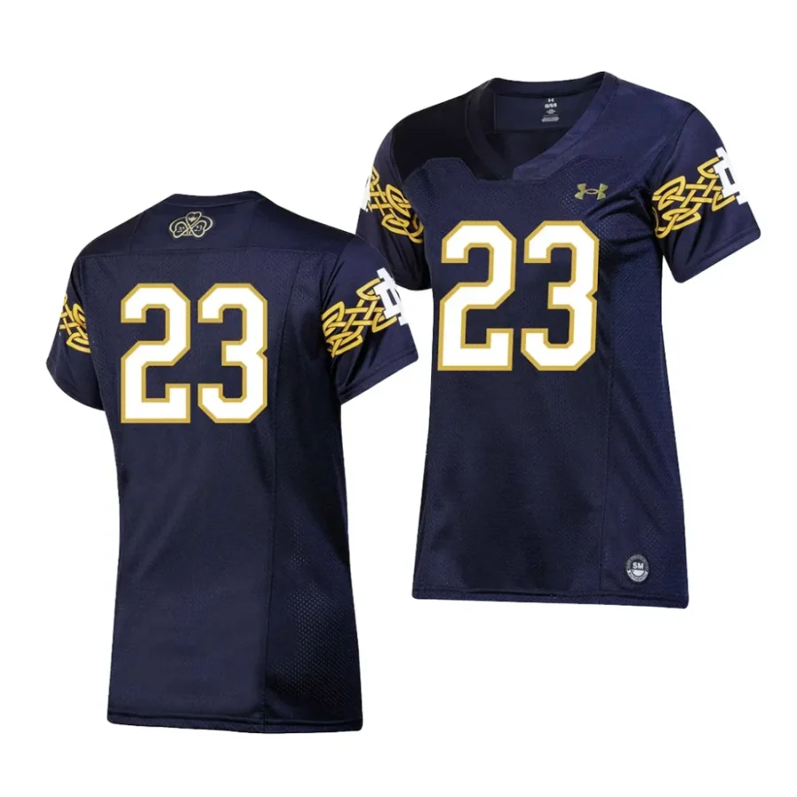 women notre dame fighting irish navy 2023 aer lingus college football classic replica jersey scaled