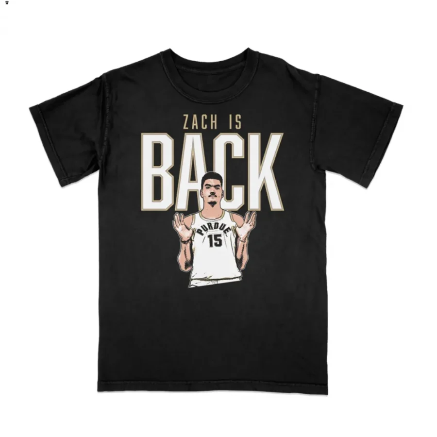 zach edey limited zach is back black t shirts