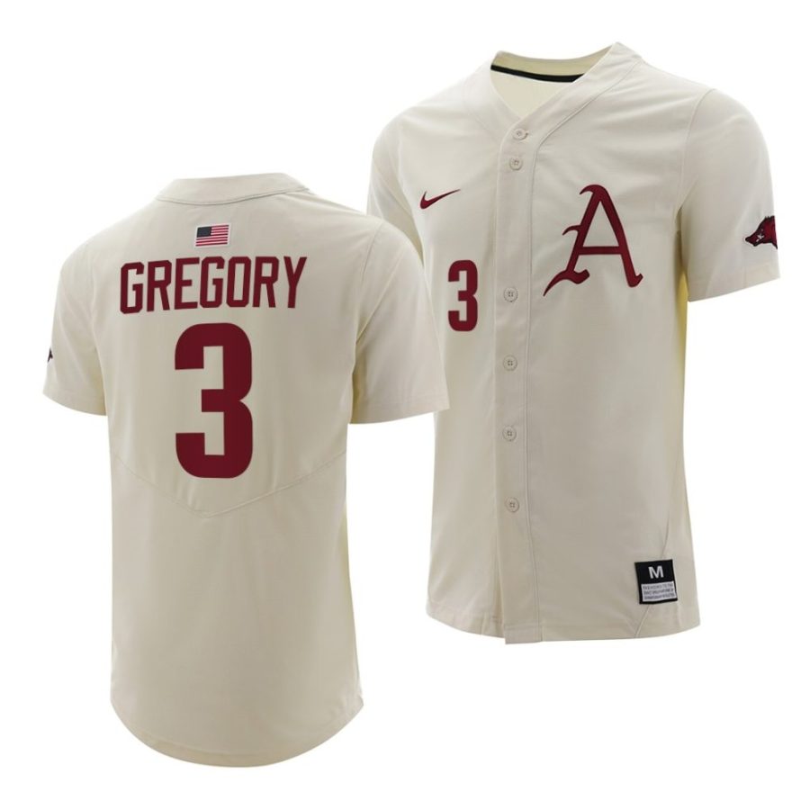 zack gregory arkansas razorbacks college baseball menfull button jersey scaled