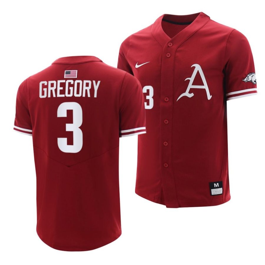 zack gregory arkansas razorbacks college baseball menreplica jersey scaled