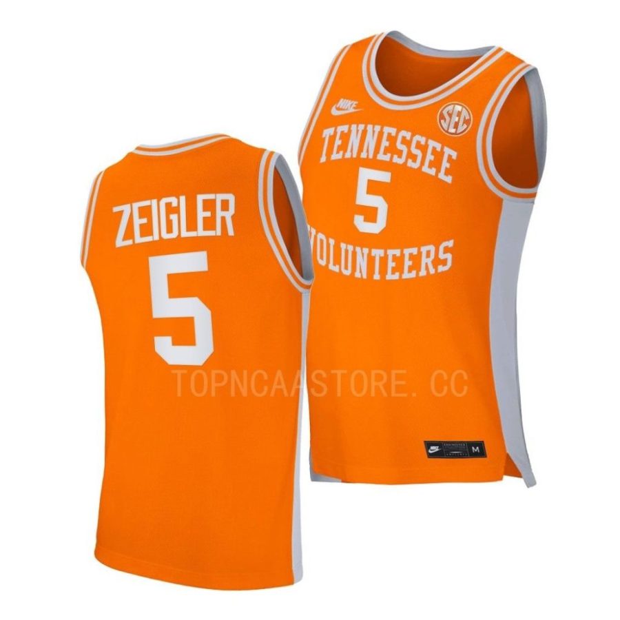 zakai zeigler tennessee volunteers retro basketball 2022 23 replica jersey scaled