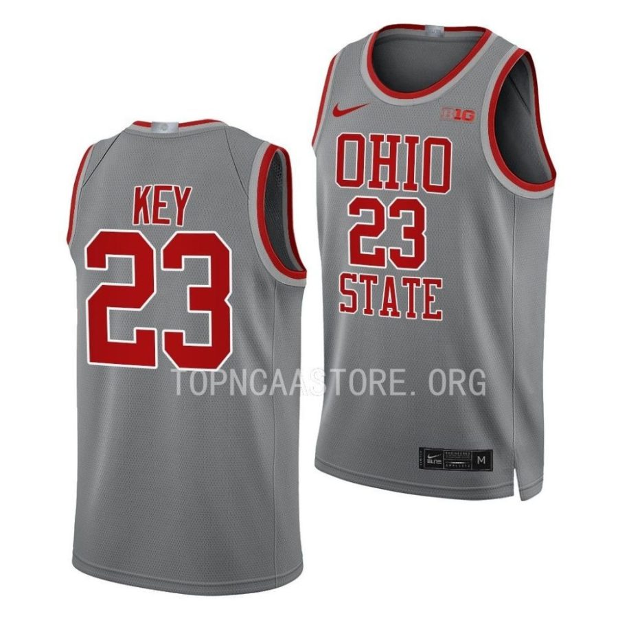 zed key ohio state buckeyes ncaa basketball gray jersey scaled