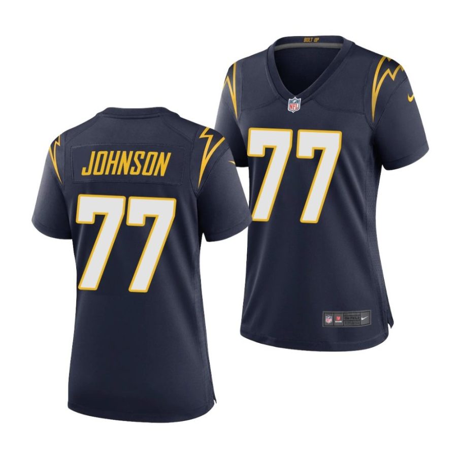 zion johnson los angeles chargers 2022 nfl draft 2nd alternate women navy jersey scaled