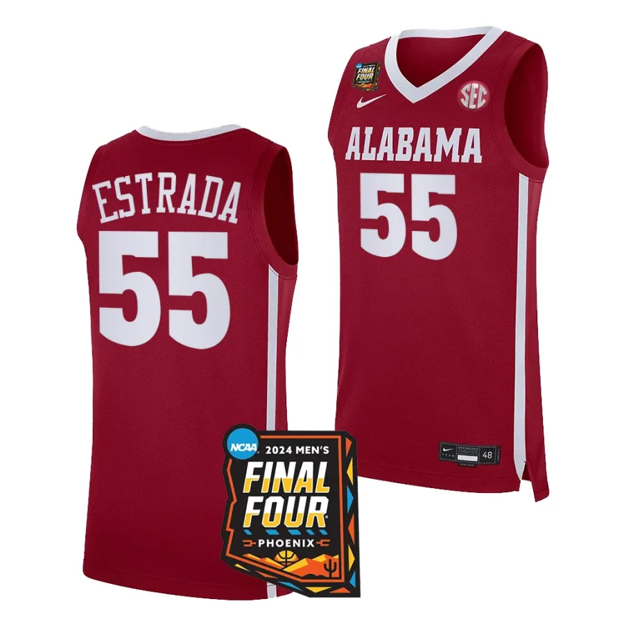 aaron estrada alabama crimson tide crimson2024 ncaa march madness final four mens basketballmen jersey