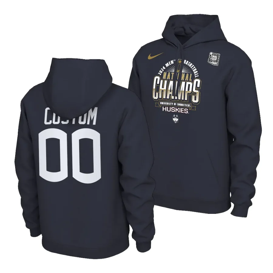 custom navy 2024 ncaa men's basketball national champions pullovermen hoodie
