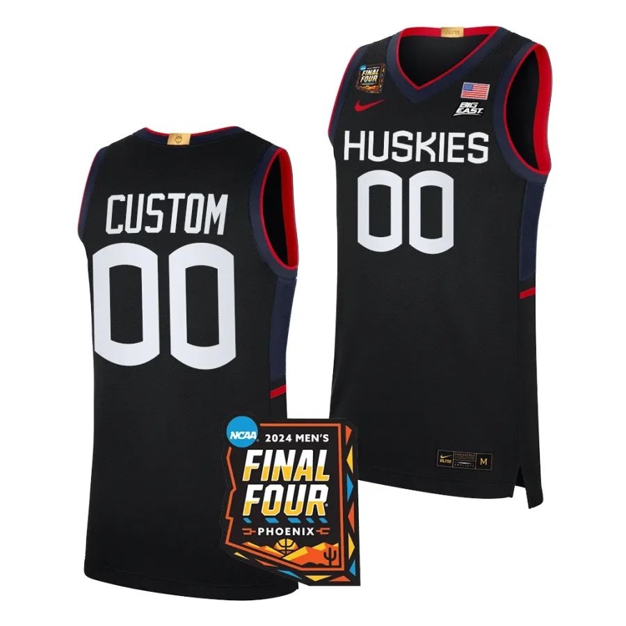 custom uconn huskies navy2024 ncaa march madness final four elite basketballmen jersey