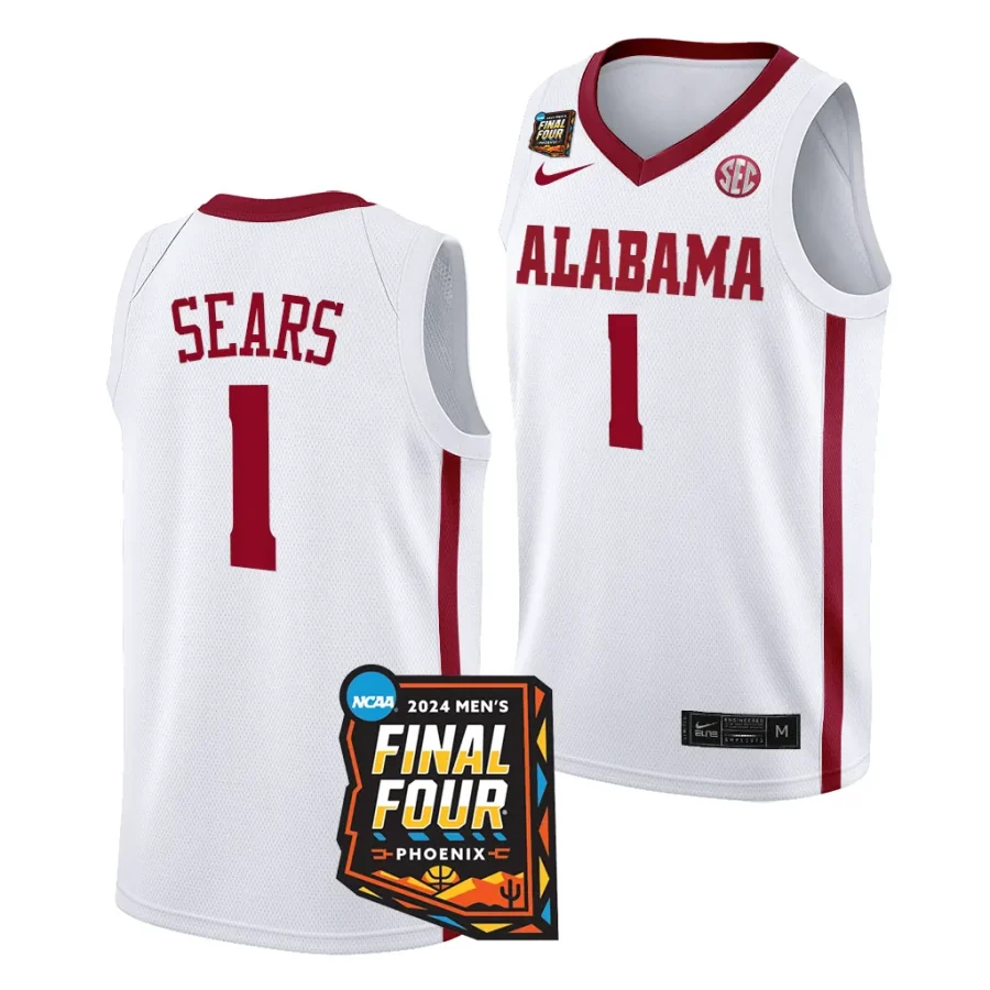 mark sears alabama crimson tide 2024 ncaa march madness final four menmens basketball jersey