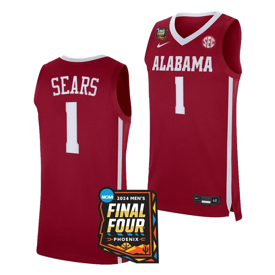 mark sears alabama crimson tide crimson2024 ncaa march madness final four mens basketballmen jersey