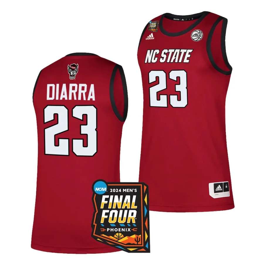 nc state wolfpack mohamed diarra 2024 ncaa march madness final four mens basketball red jersey