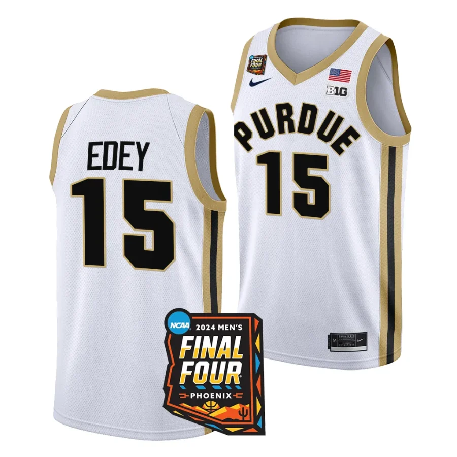 purdue boilermakers zach edey 2024 ncaa march madness final four mens basketball white jersey