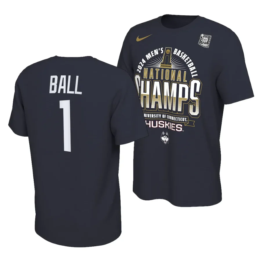 solomon ball locker room 2024 ncaa men's basketball national champions navy t shirts