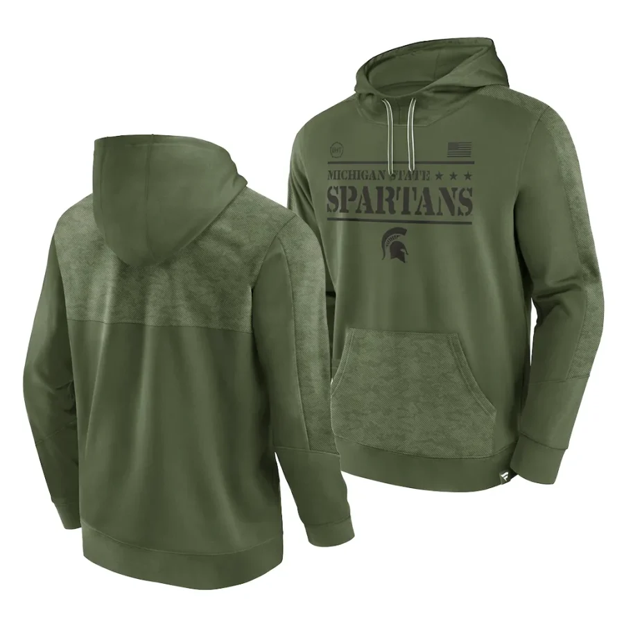 stencil pullover olive oht military appreciation michigan state spartans hoodie