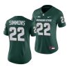 2021 22 michigan state spartans jordon simmons green college football game womenjersey