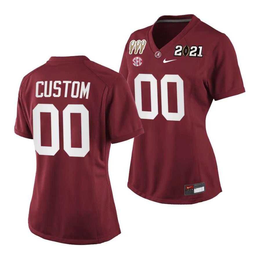 alabama crimson tide custom crimson 3x cfp national championship special edition women jersey