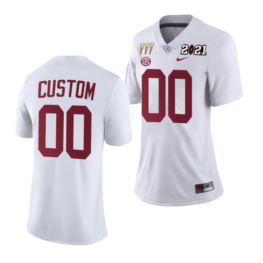 alabama crimson tide custom white 3x cfp national championship limited women's jersey