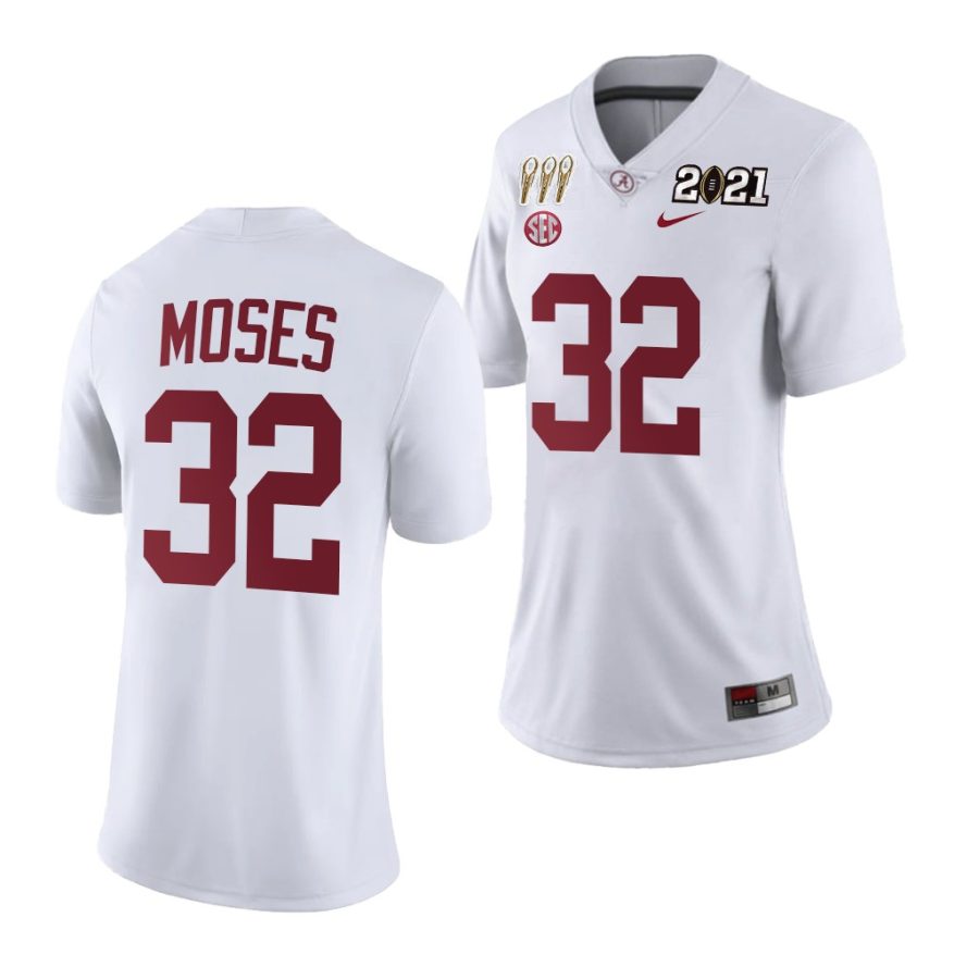 alabama crimson tide dylan moses white 3x cfp national championship limited women's jersey