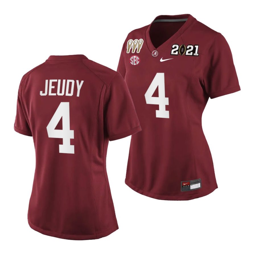 alabama crimson tide jerry jeudy crimson 3x cfp national championship special edition women jersey