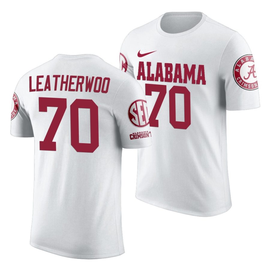 alex leatherwood white team logo ncaa football jersey